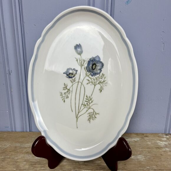 Vtg Wedgwood Glen Mist Blue Poppy Susie Cooper 9.5”Serving Platter Plate English - Picture 14 of 16
